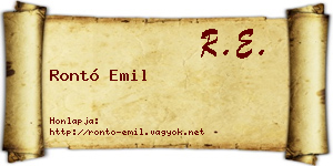 Rontó Emil névjegykártya